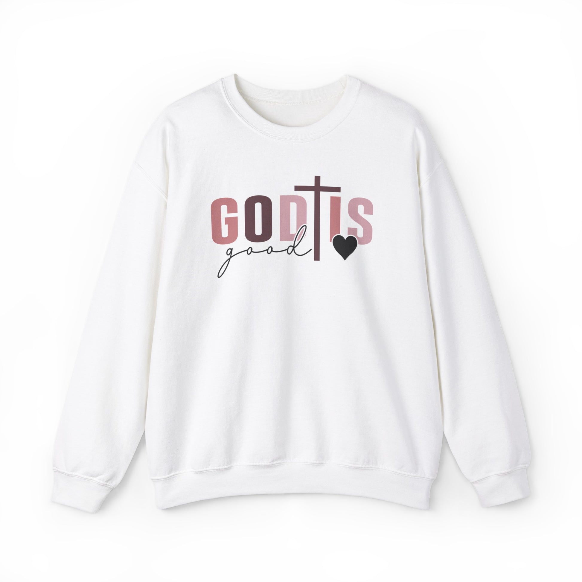 God is Good Christian Sweatshirt White tosave1life.com