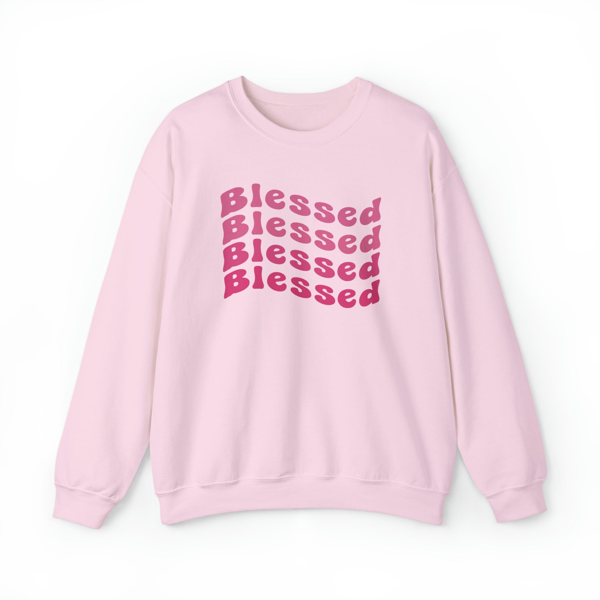 Blessed Christian Sweatshirt Light Pink tosave1life.com