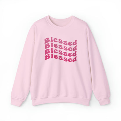 Blessed Christian Sweatshirt Light Pink tosave1life.com