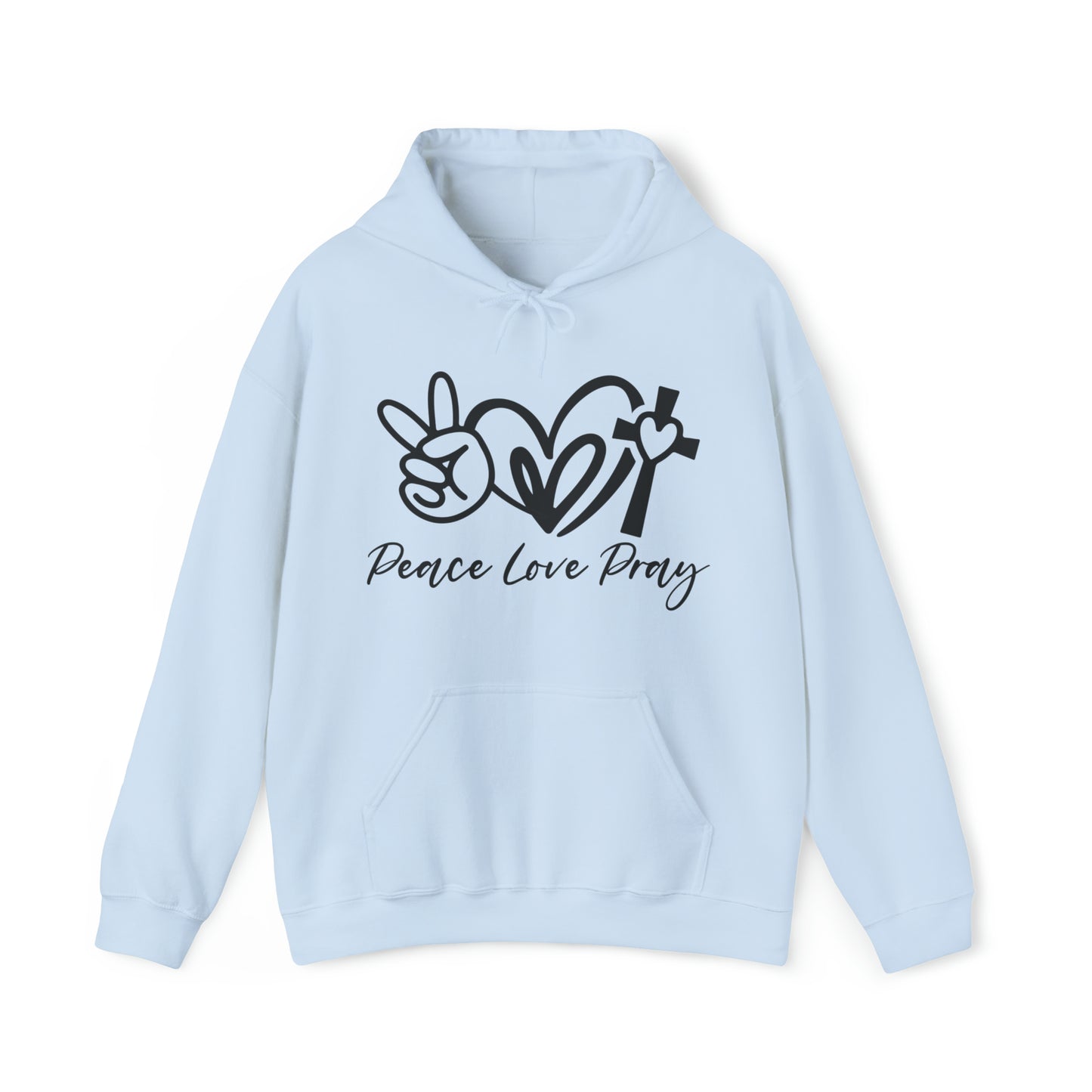 Peace Love Pray Christian Hoodie Light Blue tosave1life.com