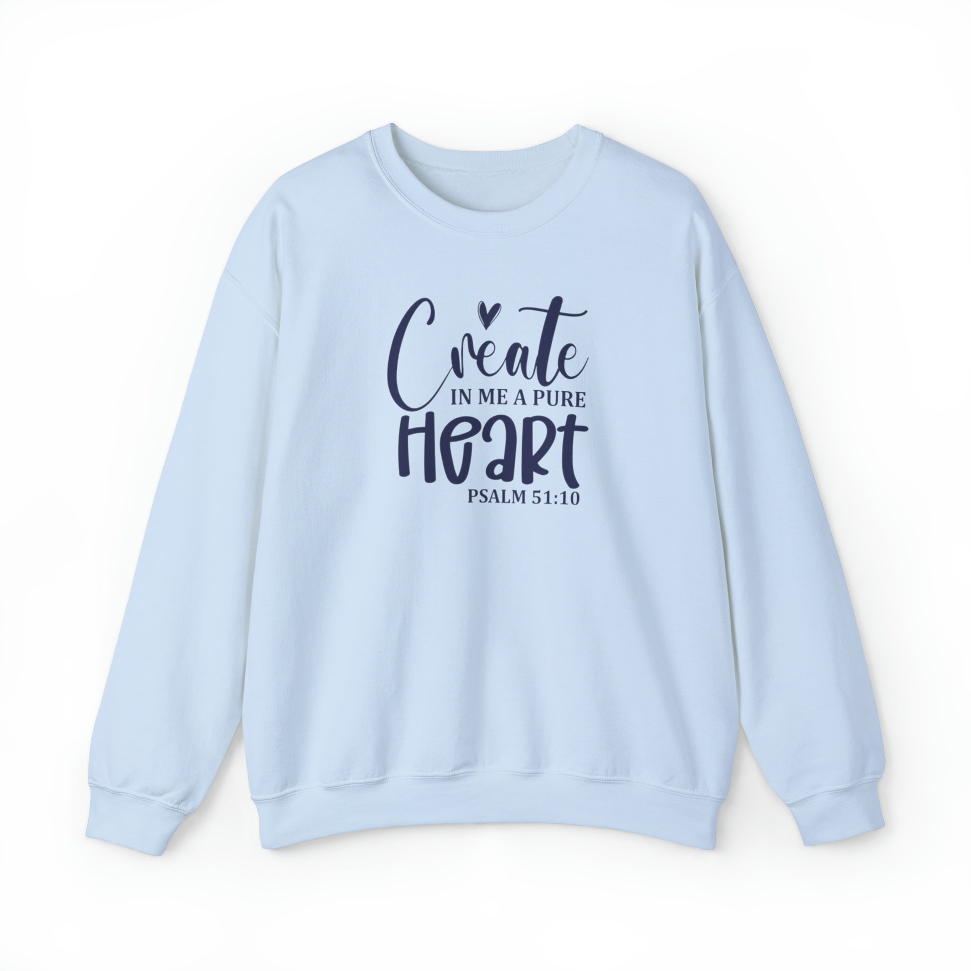 A Pure Heart Christian Sweatshirt Light Blue tosave1life.com