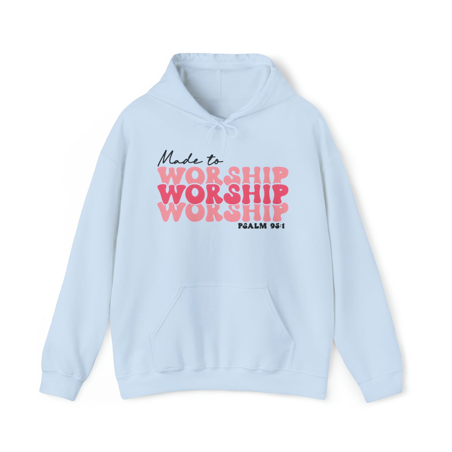 Made to Worship Christian Hoodie Light Blue tosave1life.com