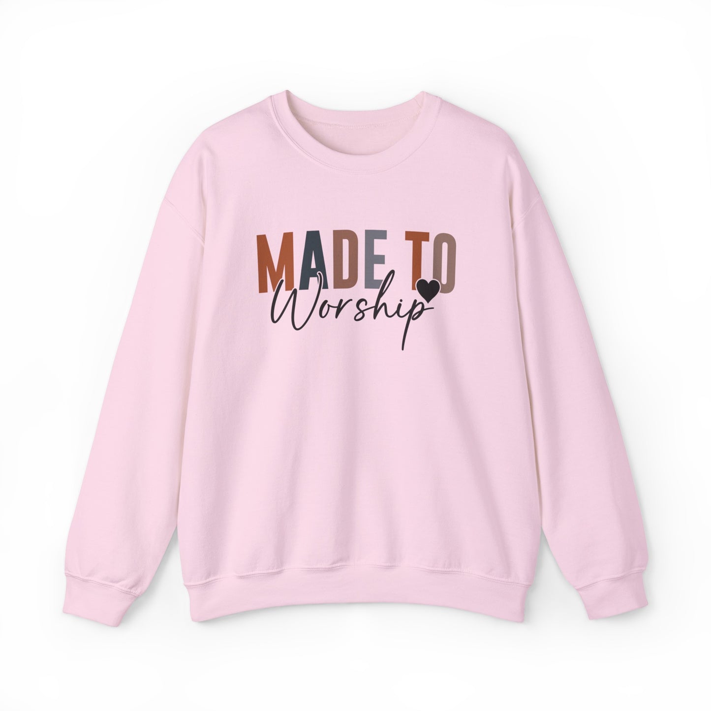 Made to Worship Christian Sweatshirt Light Pink tosave1life.com