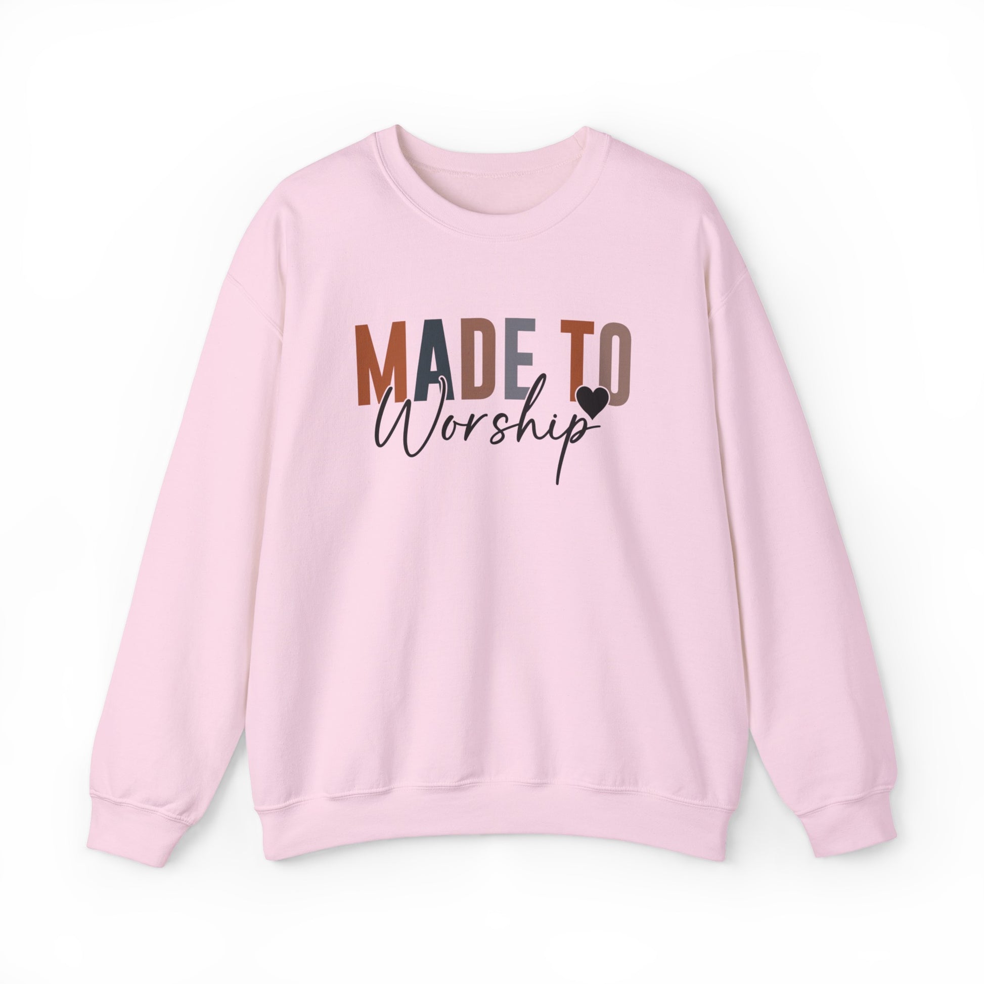 Made to Worship Christian Sweatshirt Light Pink tosave1life.com