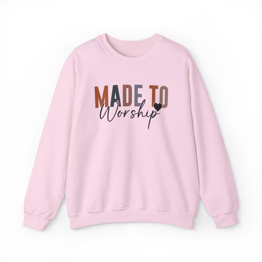 Made to Worship Christian Sweatshirt Light Pink tosave1life.com