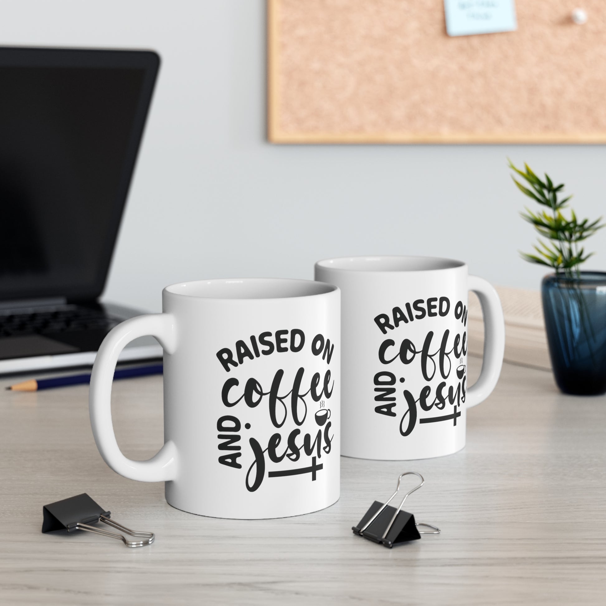 Raised On Coffee and Jesus Christian Mug tosave1life.com