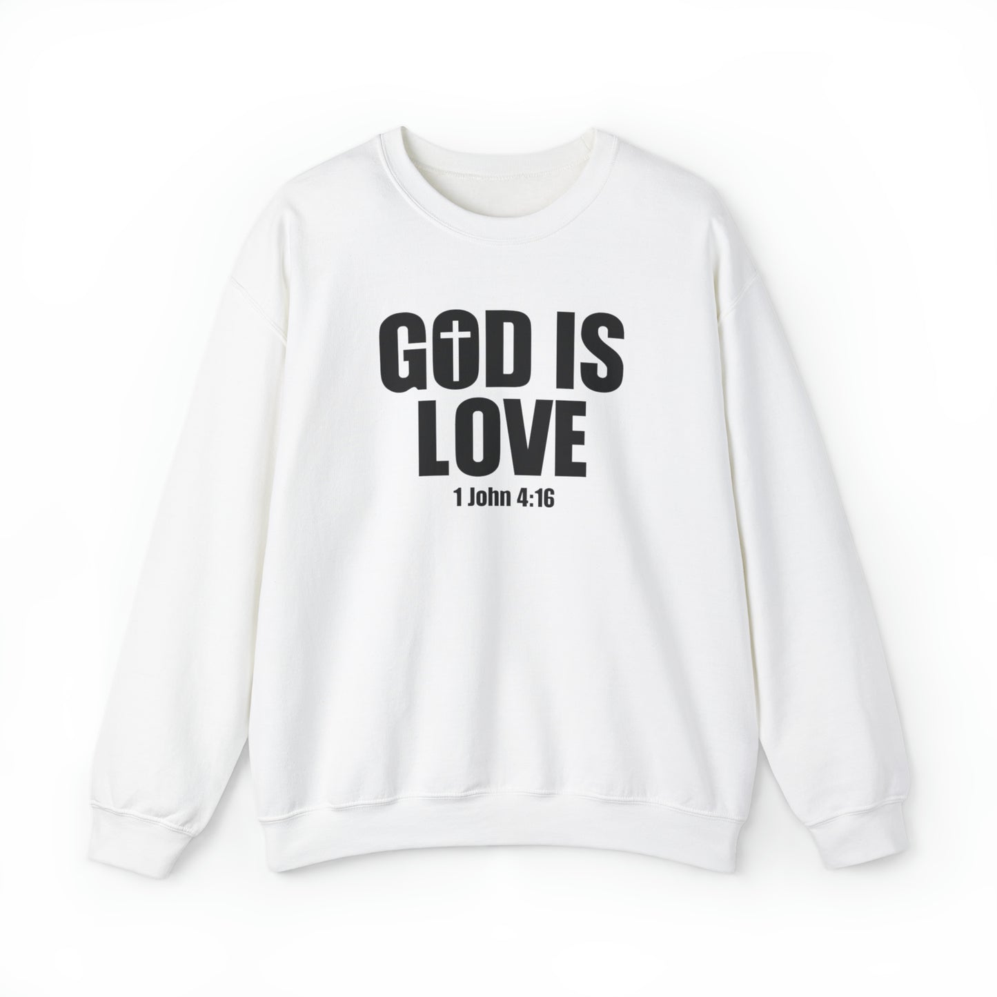 God Is Love Christian Sweatshirt White tosave1life.com