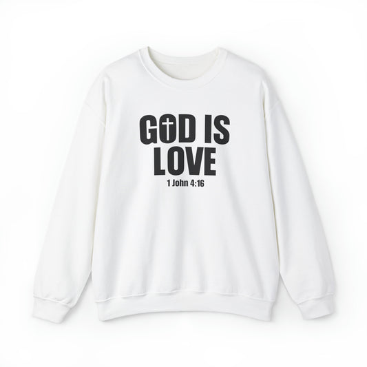 God Is Love Christian Sweatshirt White tosave1life.com