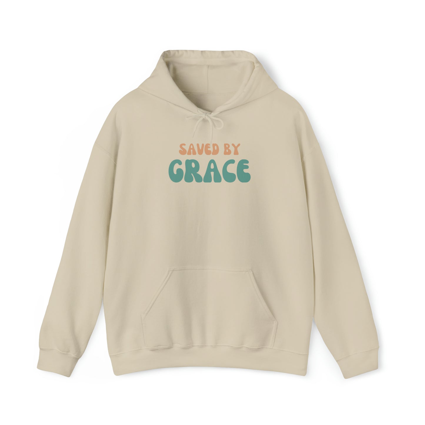 Saved by Grace Christian Hoodie Sand tosave1life.com