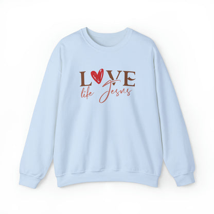 Love Like Jesus Christian Sweatshirt Light Blue tosave1life.com