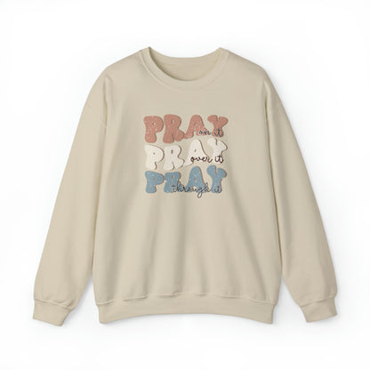 Pray Christian Sweatshirt Sand tosave1life.com