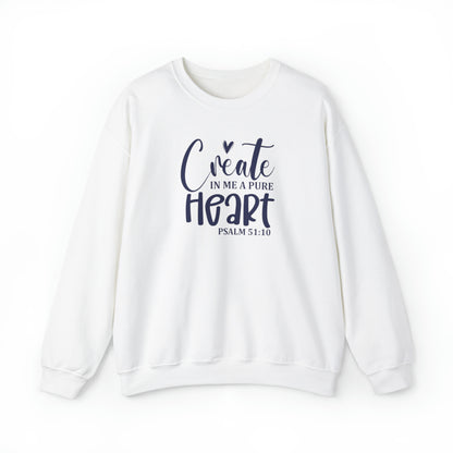 A Pure Heart Christian Sweatshirt White tosave1life.com