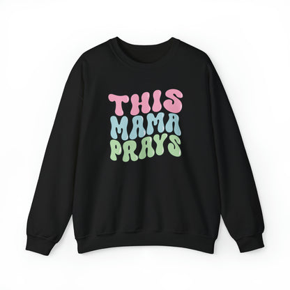 This Mama Prays Christian Sweatshirt Black tosave1life.com