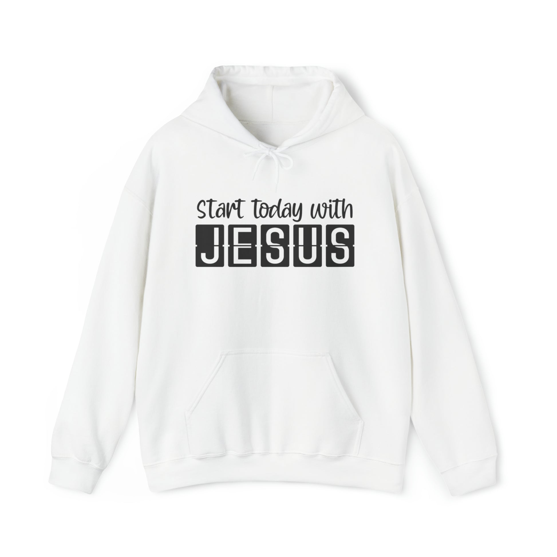 Start Today With Jesus Christian Hoodie White tosave1life.com