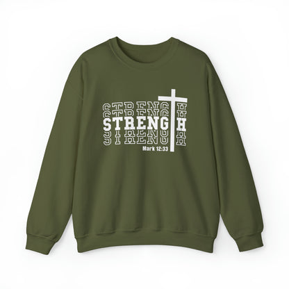 Strength Christian Sweatshirt Military Green tosave1life.com