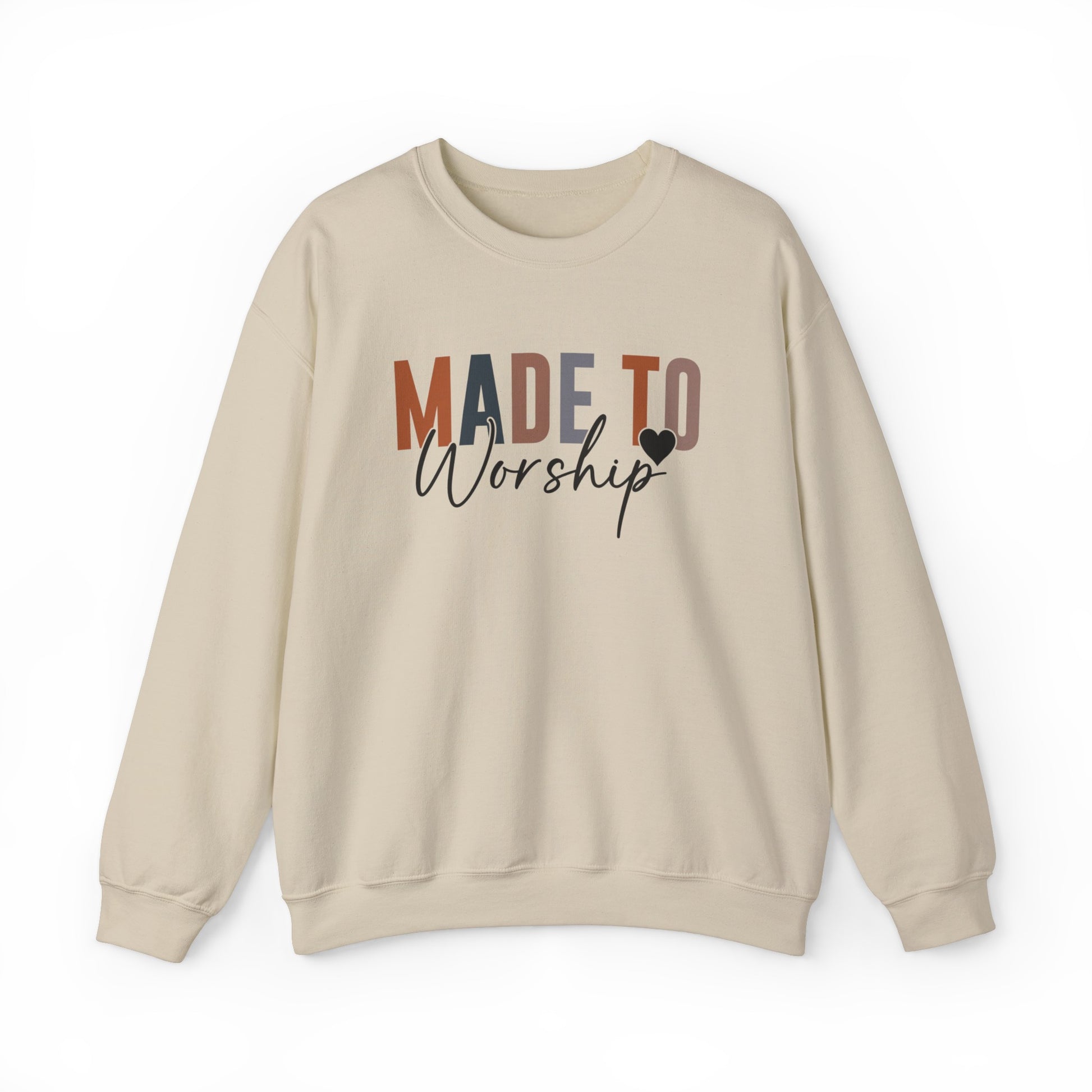 Made to Worship Christian Sweatshirt Sand tosave1life.com