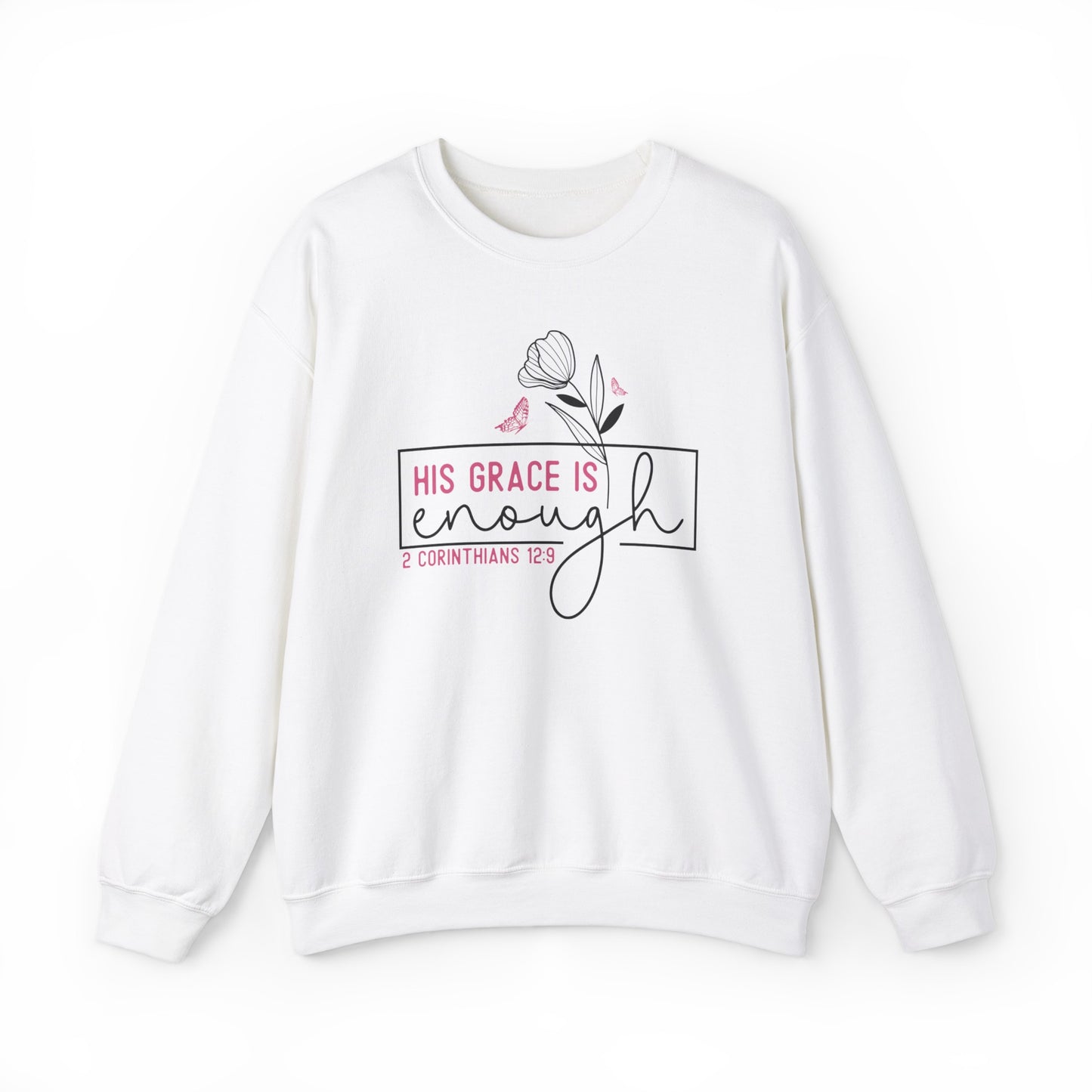 His Grace is Enough Christian Sweatshirt White tosave1life.com