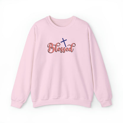 Blessed Christian Sweatshirt Light Pink tosave1life.com