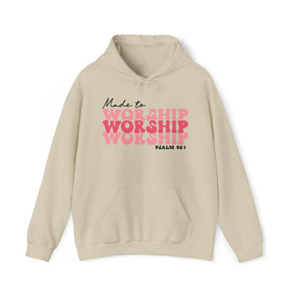 Made to Worship Christian Hoodie Sand tosave1life.com