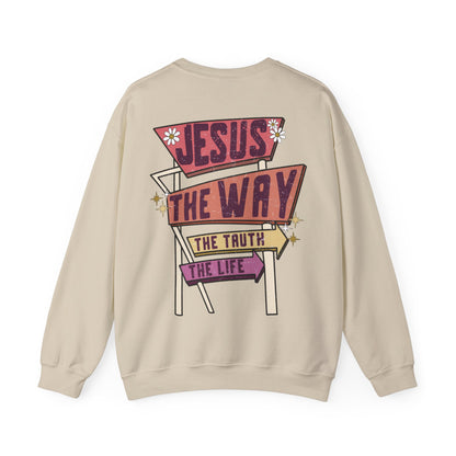 Jesus the Way Christian Sweatshirt Sand tosave1life.com