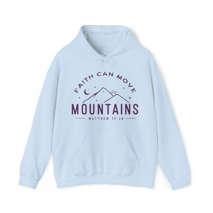 Faith Can Move Mountains Christian Hoodie Light Blue tosave1life.com