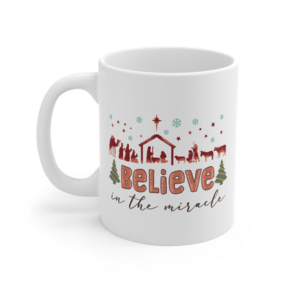 Believe in The Miracle Christmas Mug