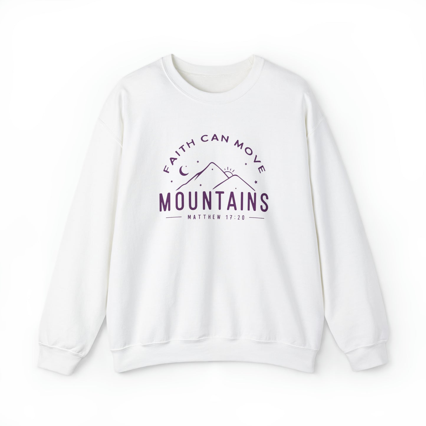 Faith Can Move Mountains Christian Sweatshirt White tosave1life.com