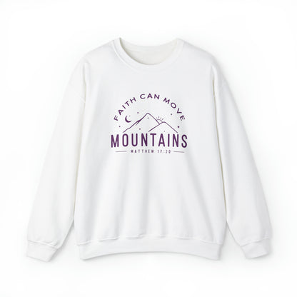 Faith Can Move Mountains Christian Sweatshirt White tosave1life.com