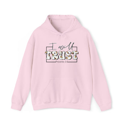 I Will Trust Christian Hoodie Light Pink tosave1life.com