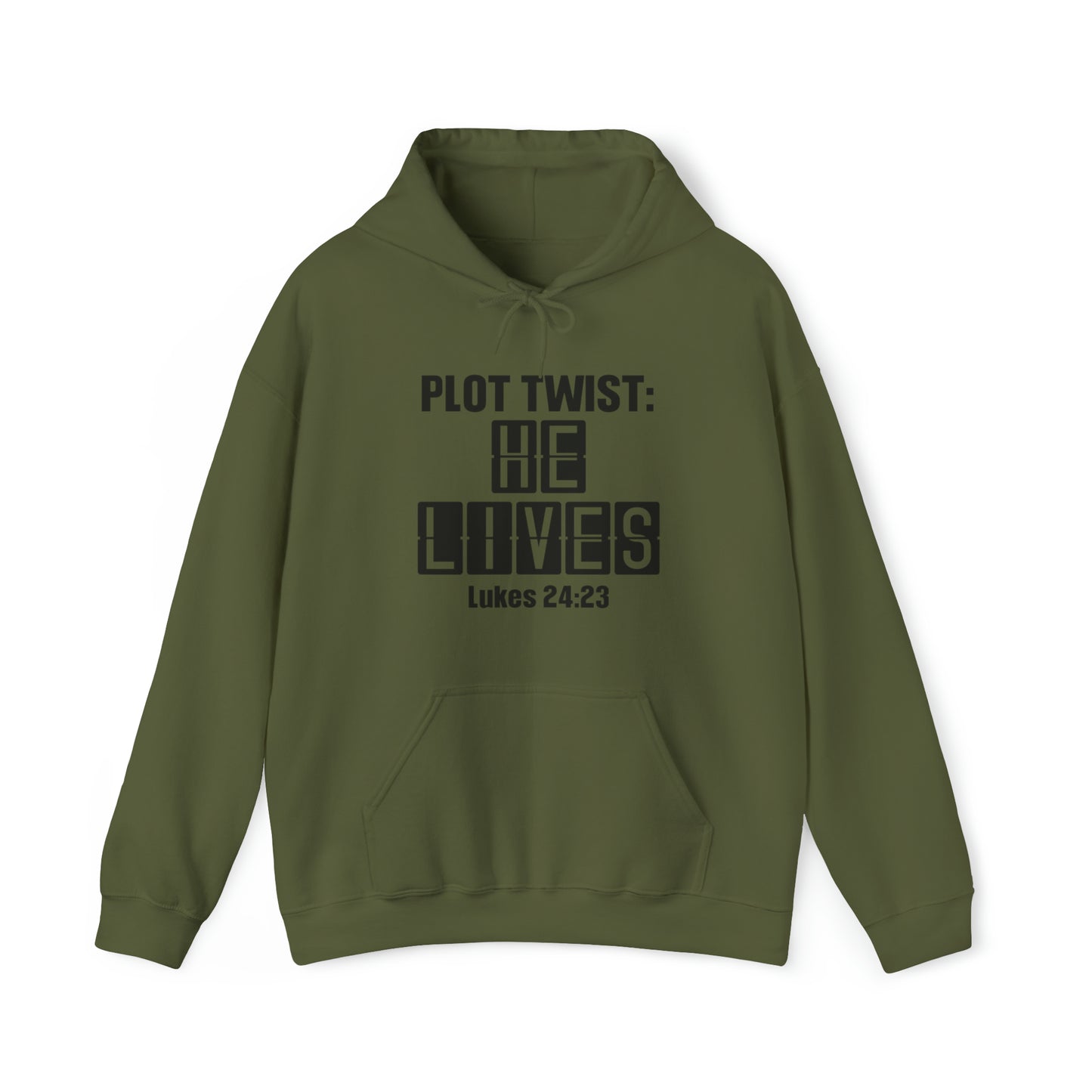 He Lives Christian Hoodie Military Green tosave1life.com