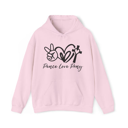 Peace Love Pray Christian Hoodie Light Pink tosave1life.com