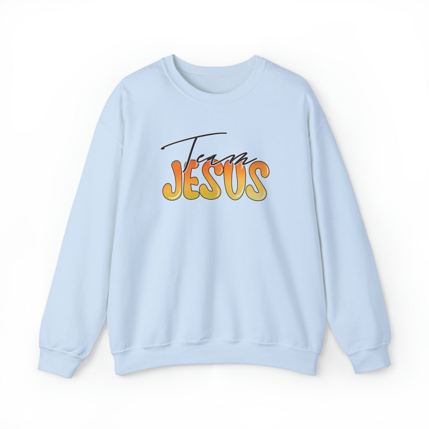 Team Jesus Christian Sweatshirt Light Blue tosave1life.com