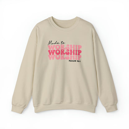 Made to Worship Christian Sweatshirt Sand tosave1life.com