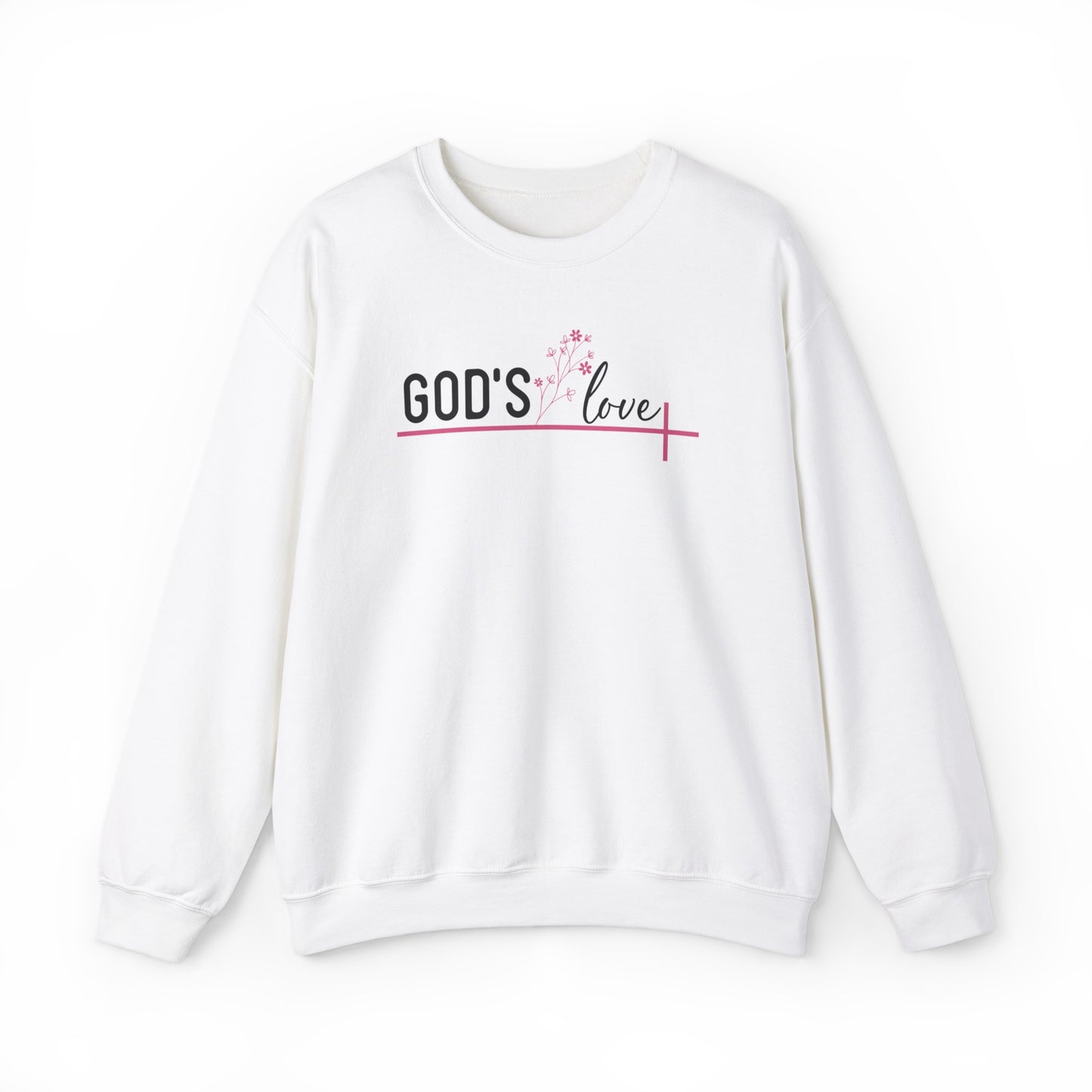 God's Love Christian Sweatshirt White tosave1life.com