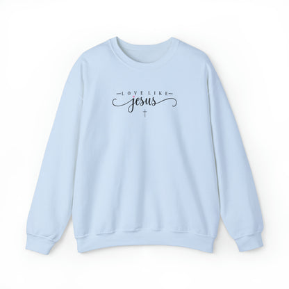 Love Like Jesus Christian Sweatshirt Light Blue tosave1life.com