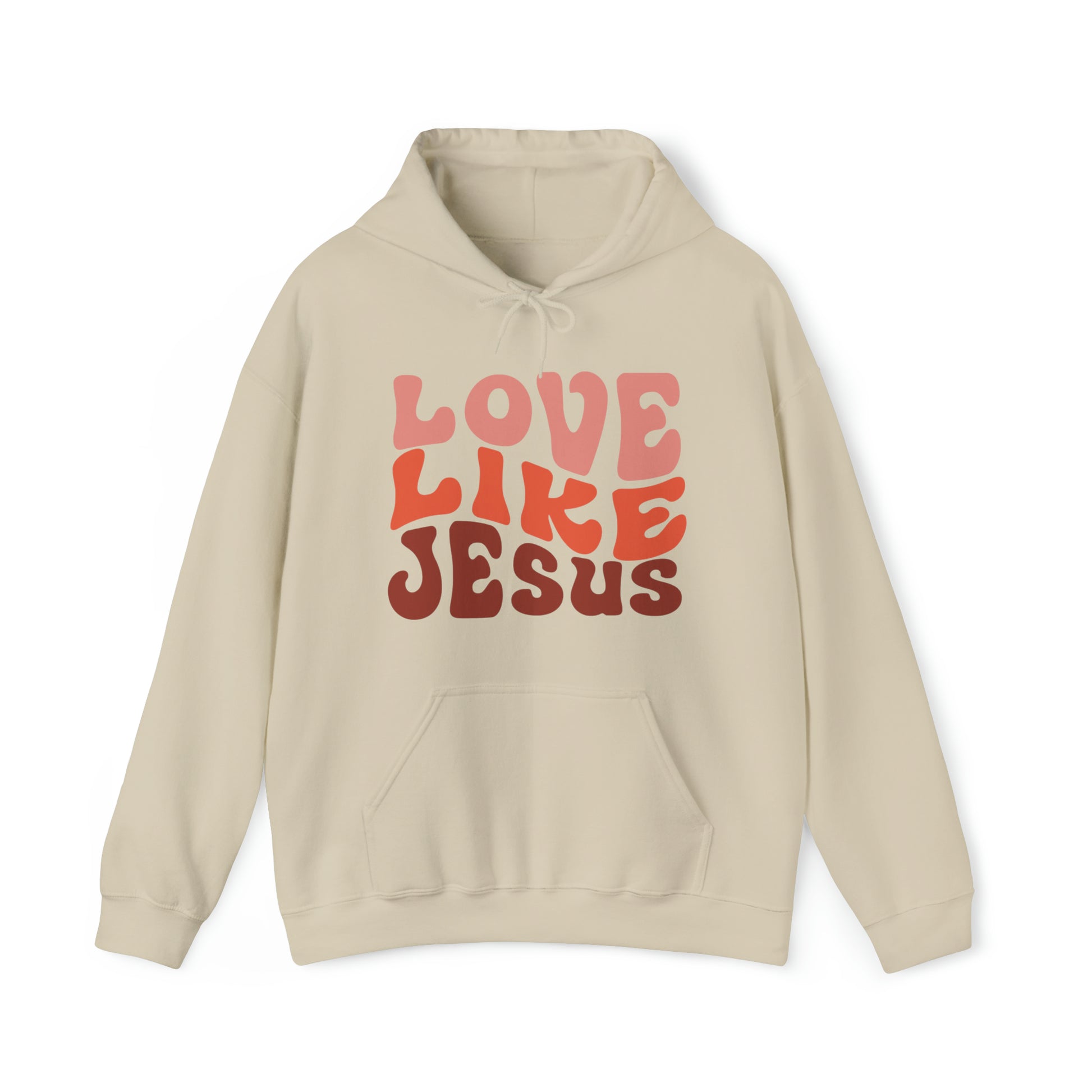 Love Like Jesus Christian Hoodie Sand tosave1life.com