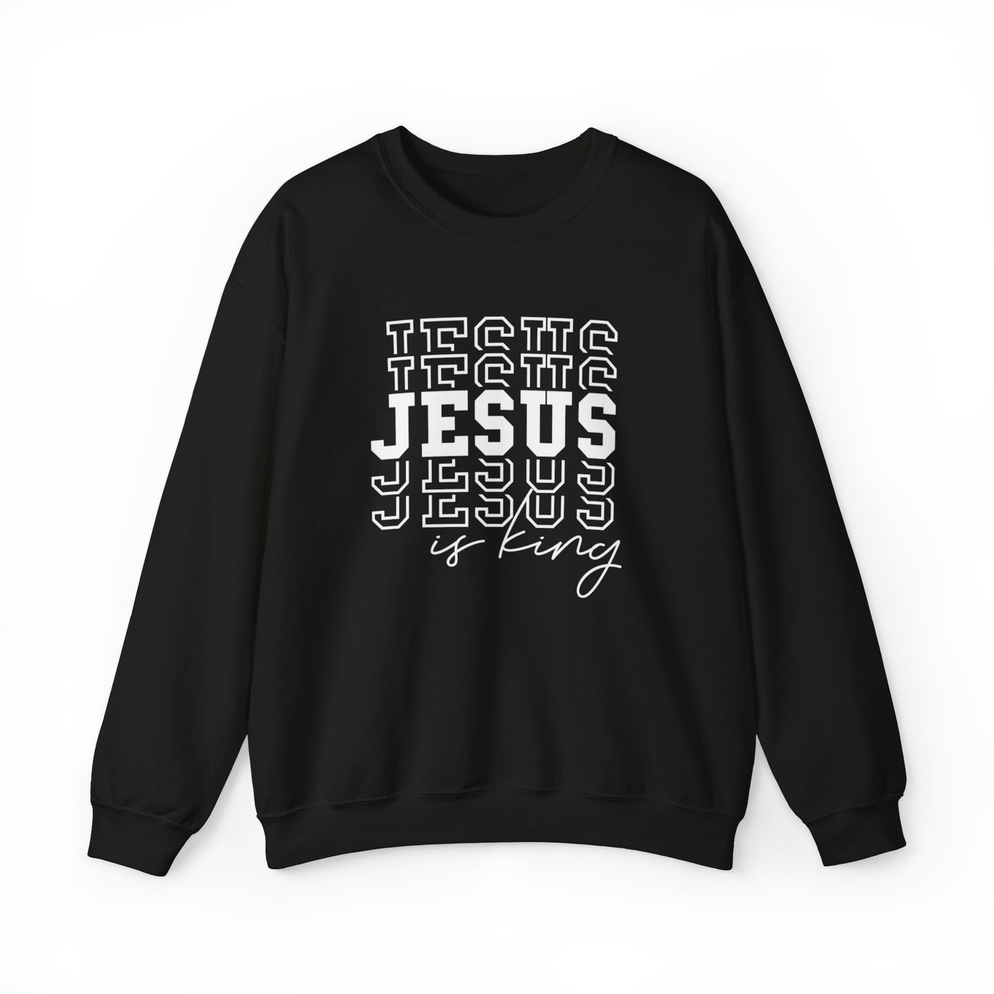 Jesus is King Christian Sweatshirt Black tosave1life.com