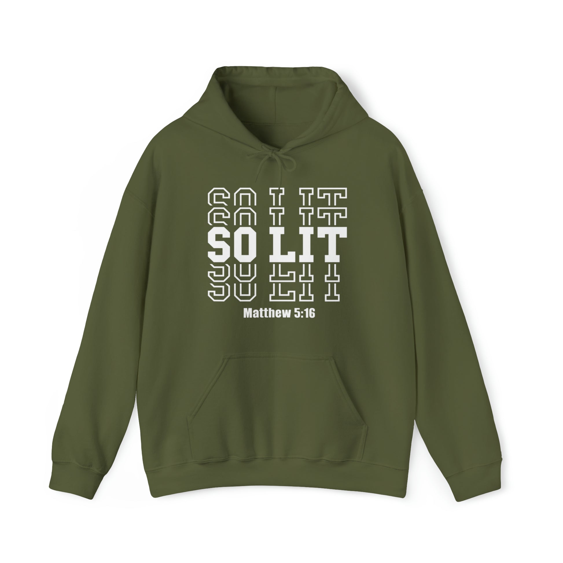 So Lit Christian Hoodie Military Green tosave1life.com