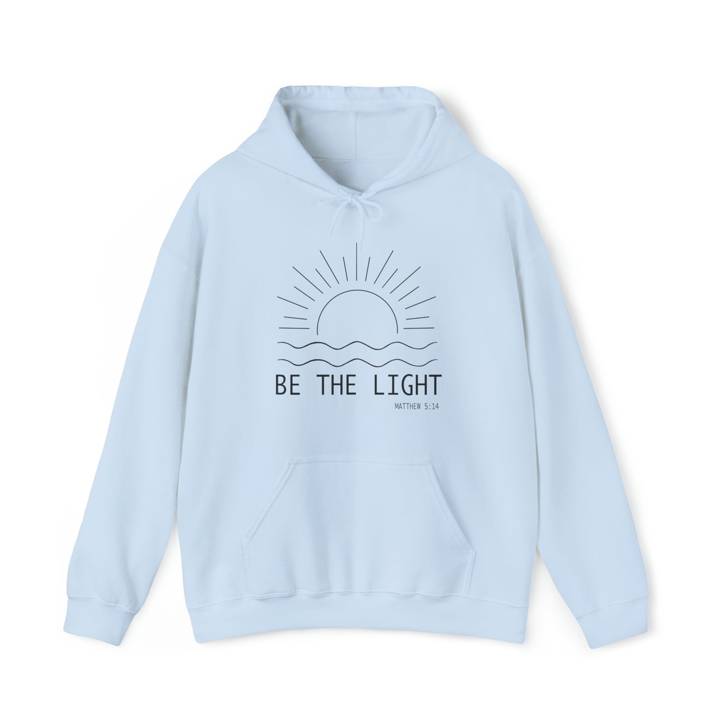 Be The Light Christian Hoodie Light Blue tosave1life.com