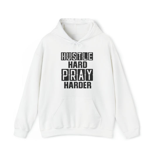 Hustle Hard Pray Harder Christian Hoodie White tosave1life.com