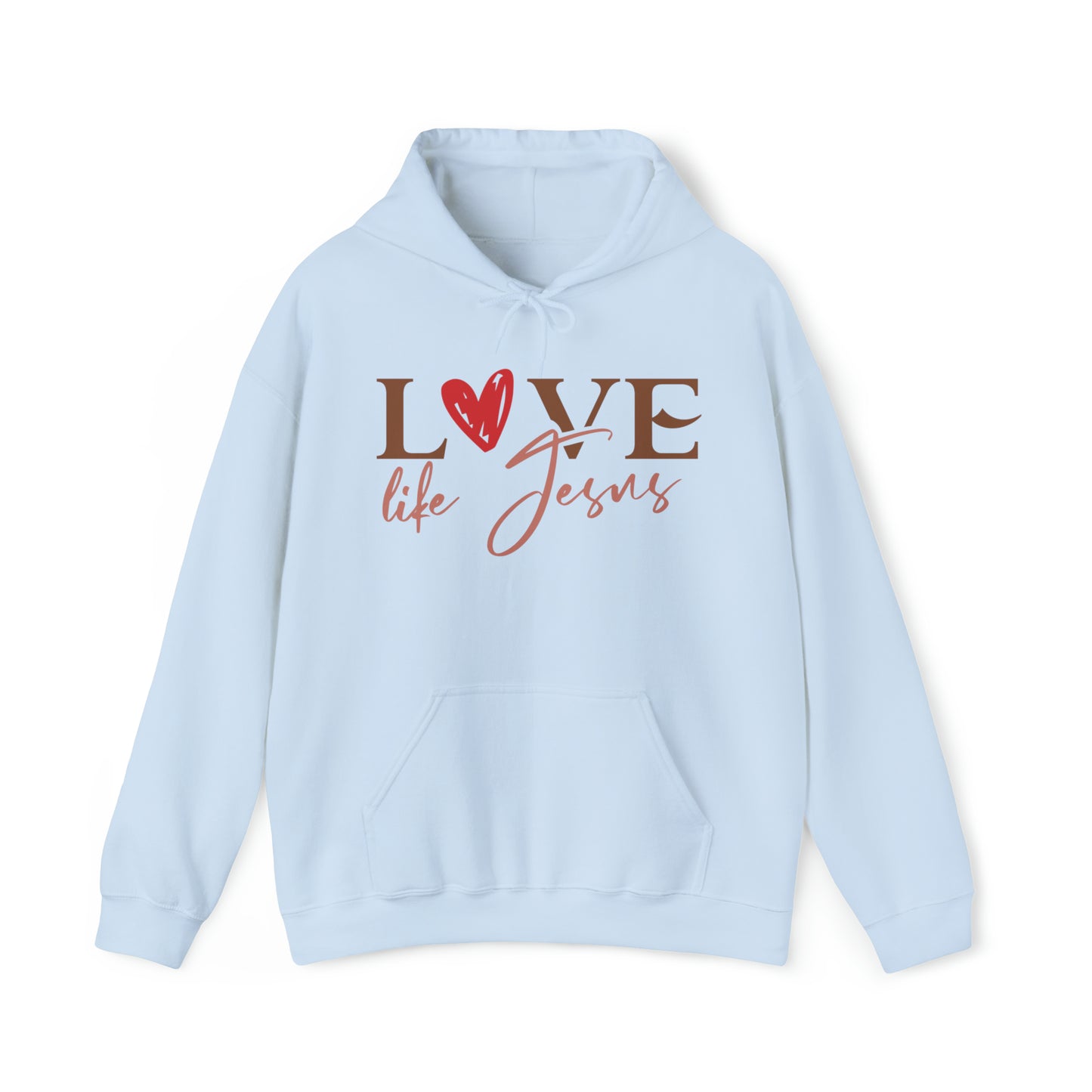 Love Like Jesus Christian Hoodie Light Blue tosave1life.com