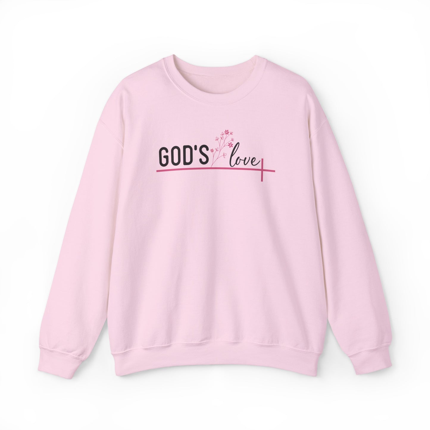 God's Love Christian Sweatshirt Light Pink tosave1life.com