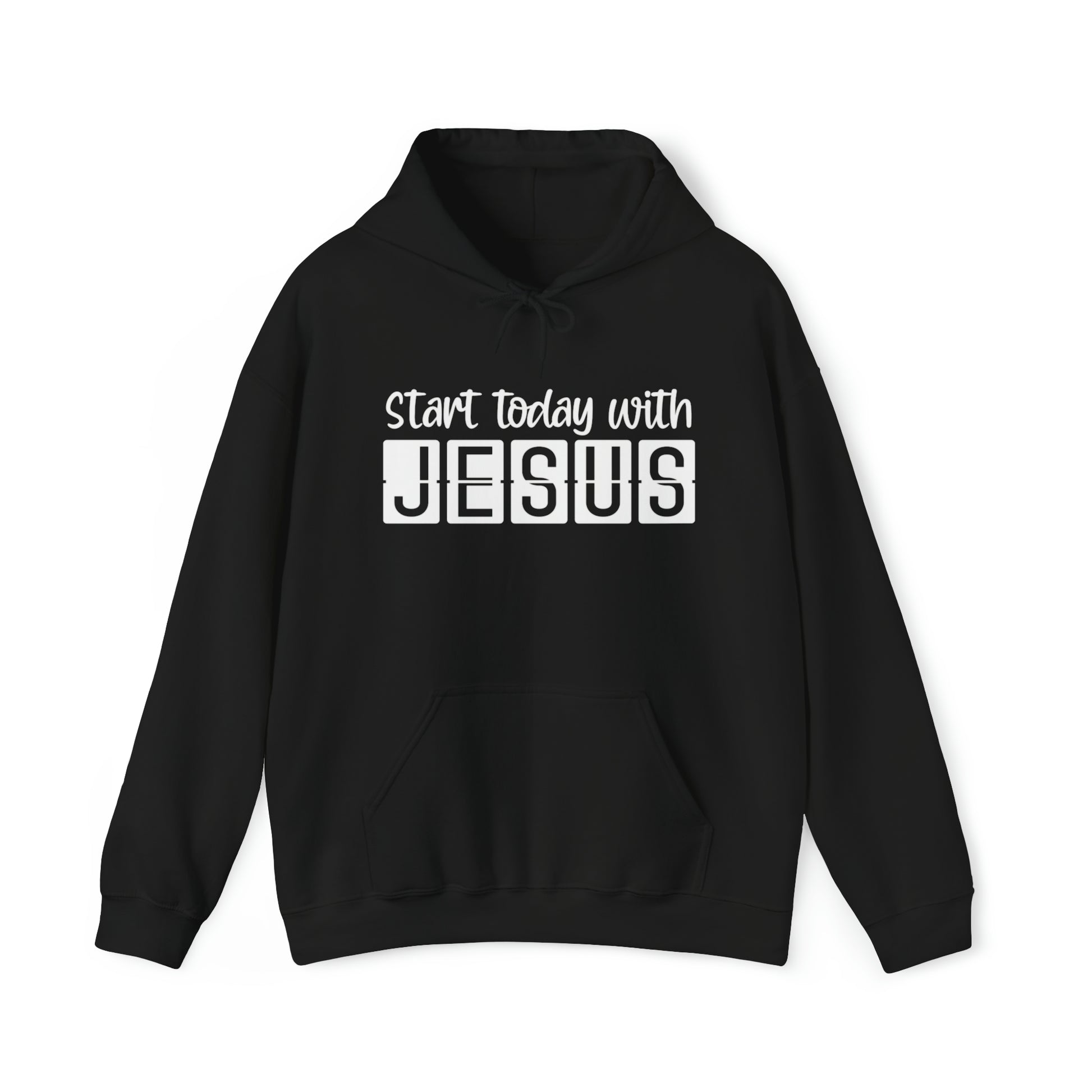 Start Today With Jesus Christian Hoodie Black tosave1life.com