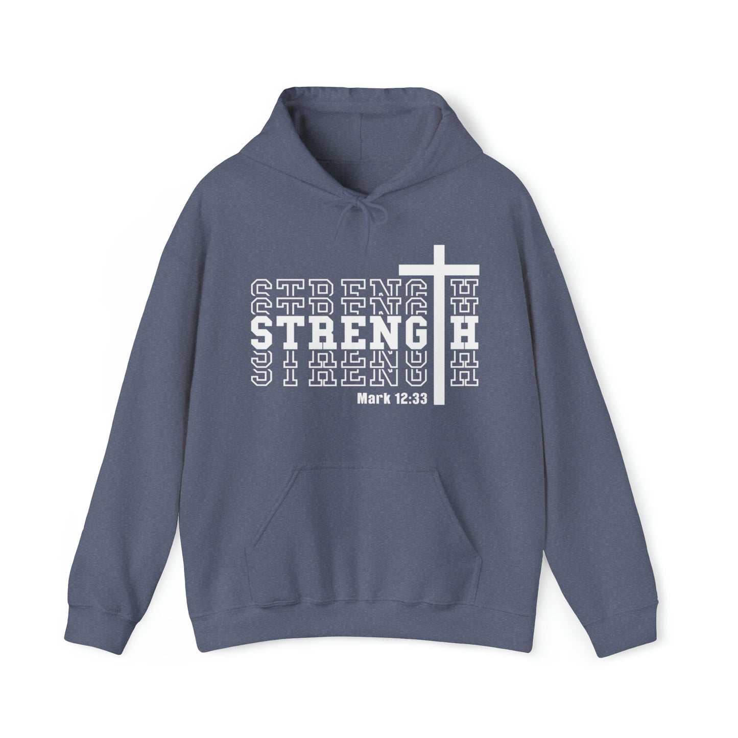 Strength Christian Hoodie Heather Navy tosave1life.com