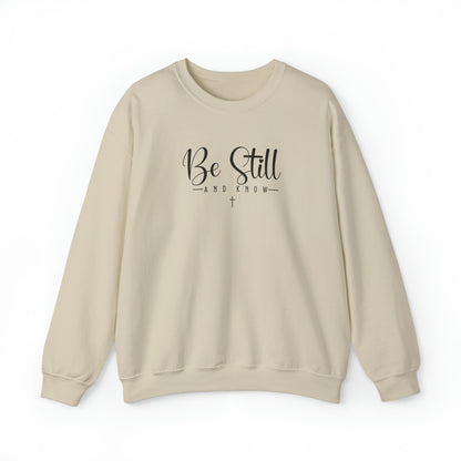 Be Still and Know Christian Sweatshirt Sand tosave1life.com