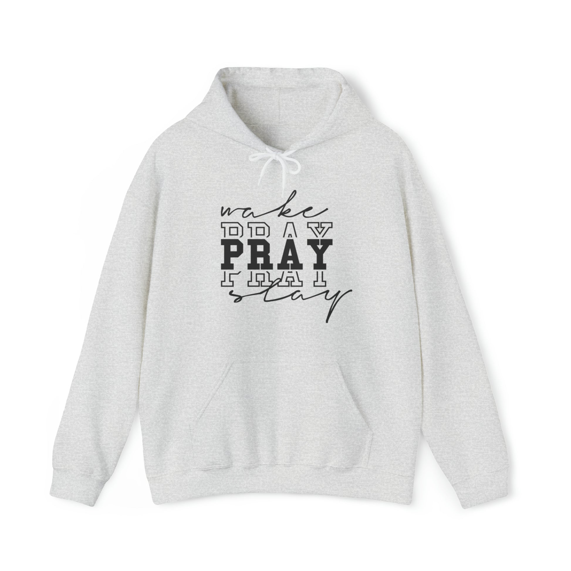 Wake Pray Slay Christian Hoodie Ash tosave1life.com