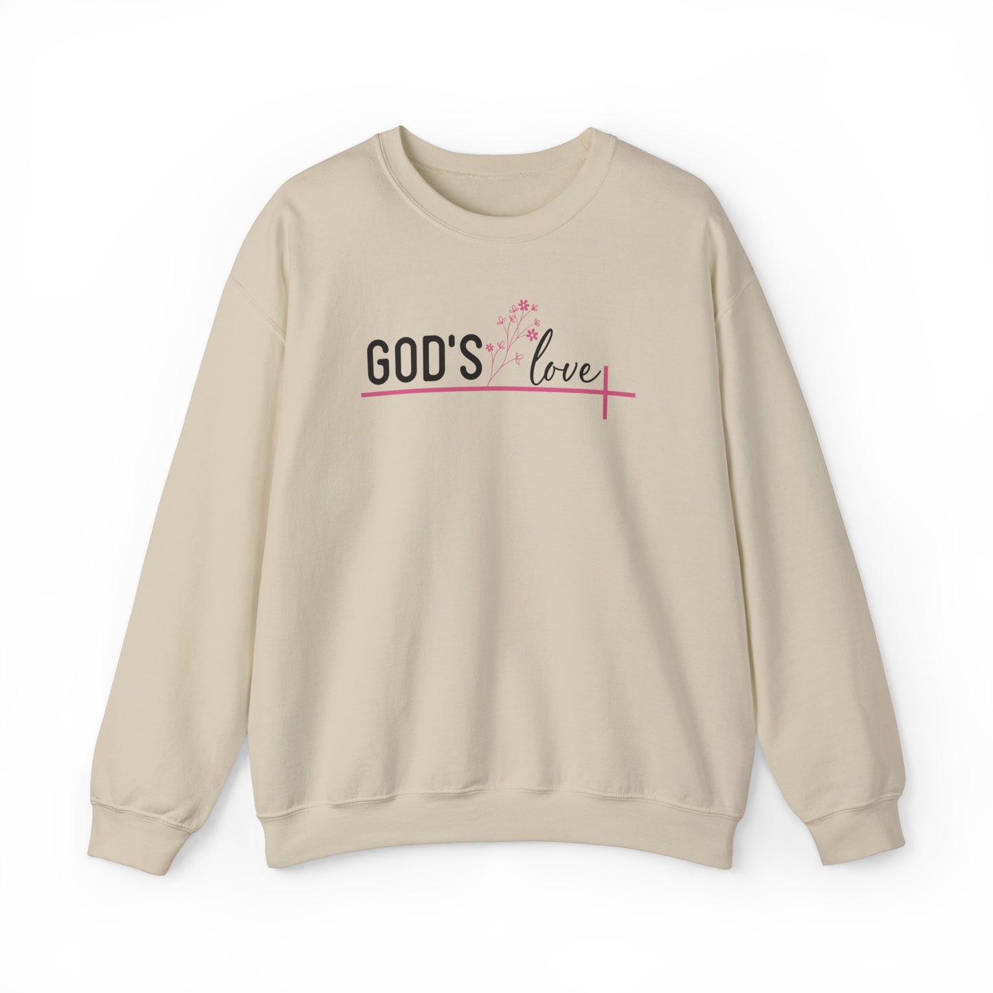 God's Love Christian Sweatshirt Sand tosave1life.com