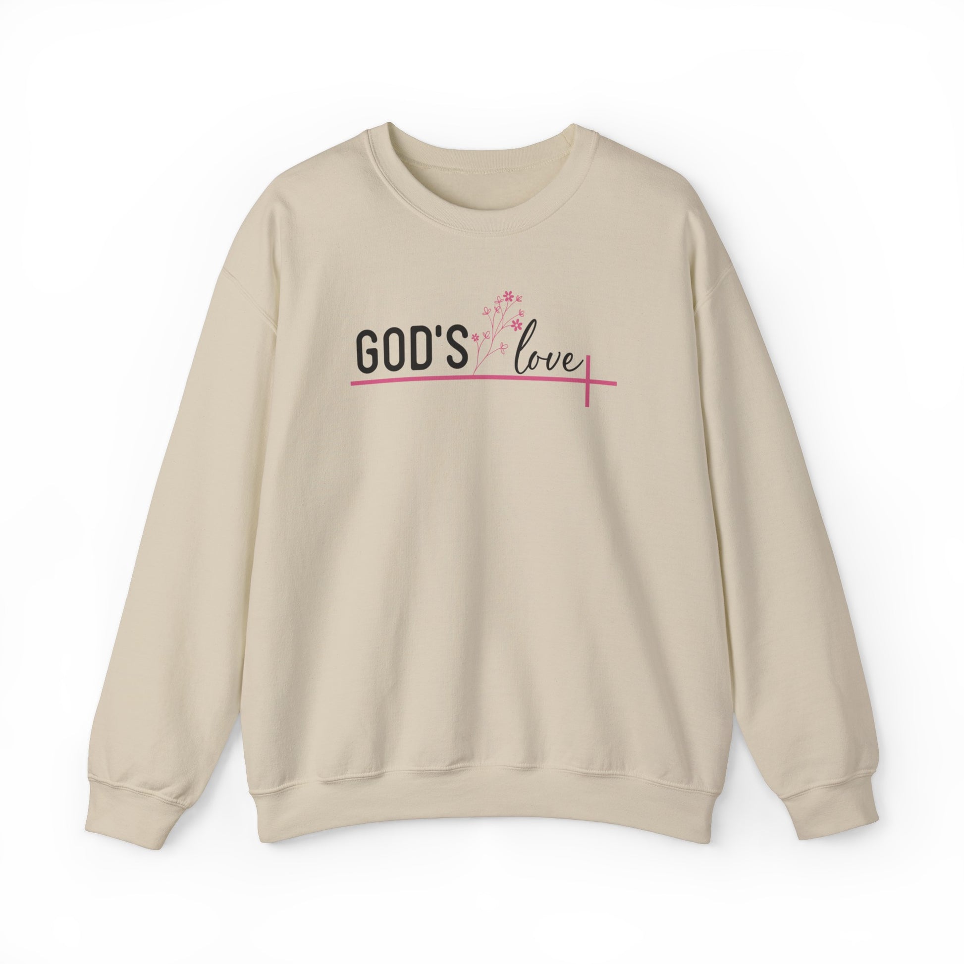 God's Love Christian Sweatshirt Sand tosave1life.com