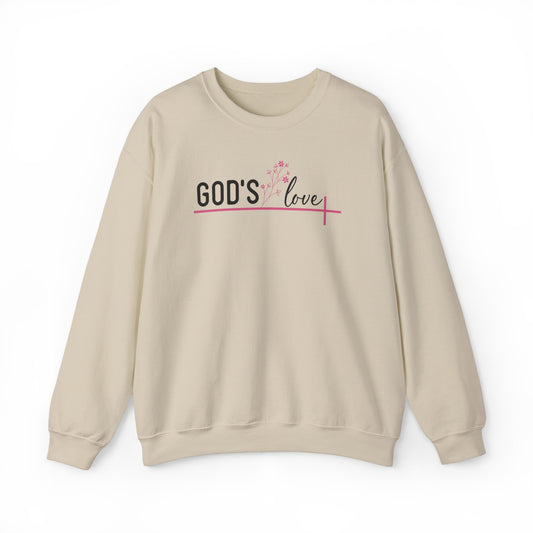 God's Love Christian Sweatshirt Sand tosave1life.com