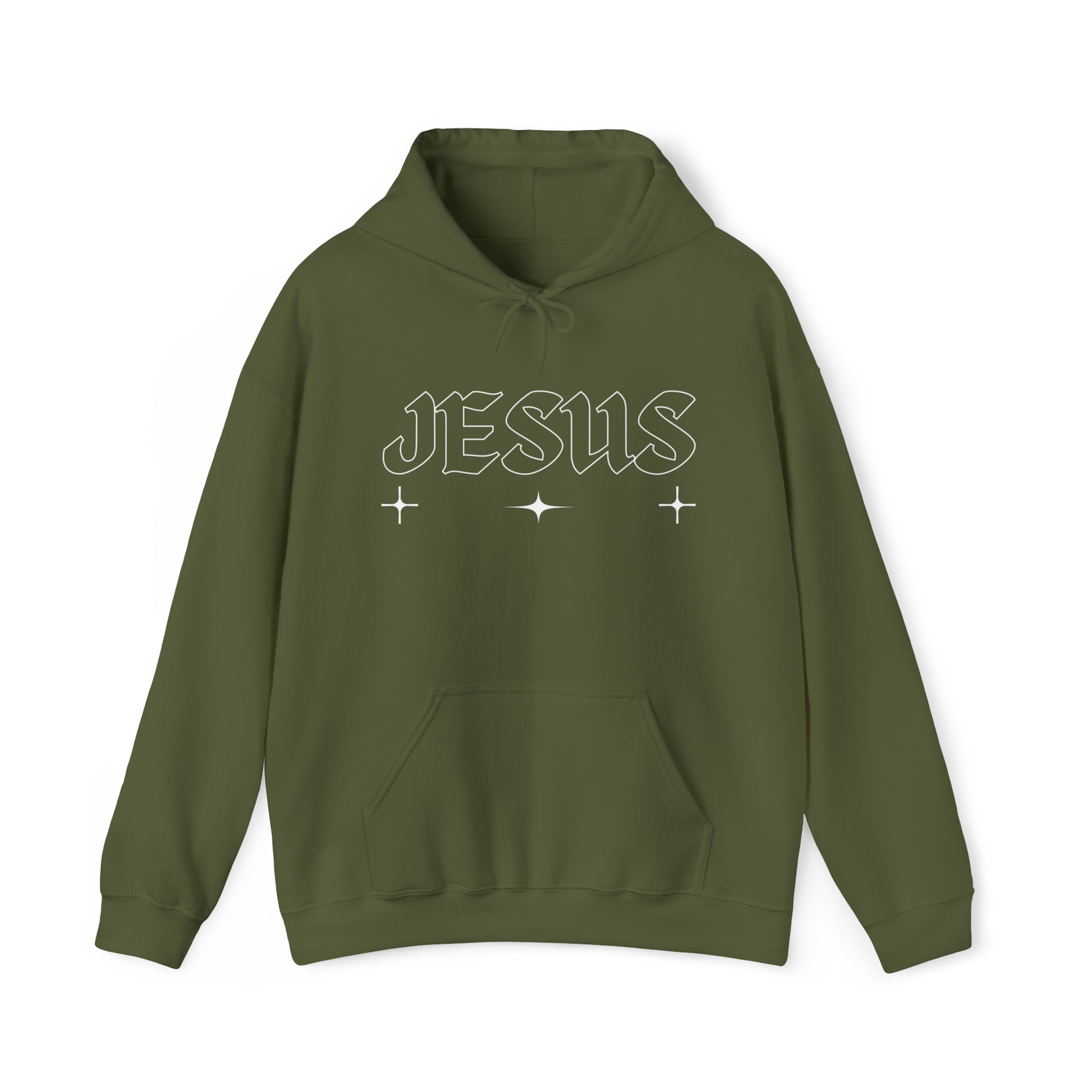 Jesus Christian Hoodie Military Green tosave1life.com